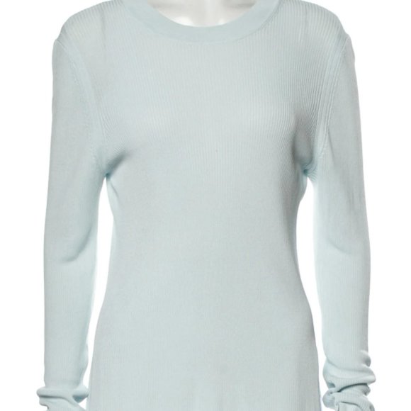 Rag & Bone Rib Knit Light Blue Sweater - Picture 1 of 5